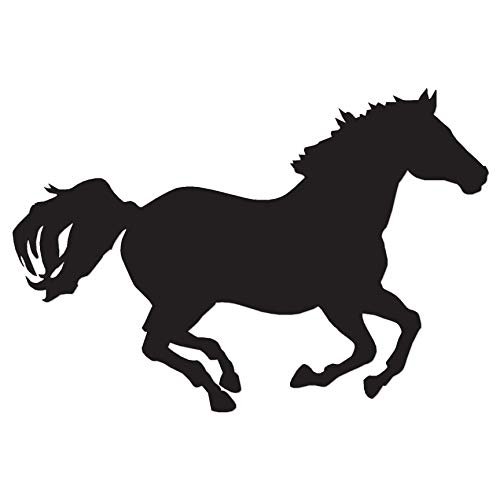 Horse Mustang Running - Vinyl Decal Sticker - 5.5" x 3.75" - Black