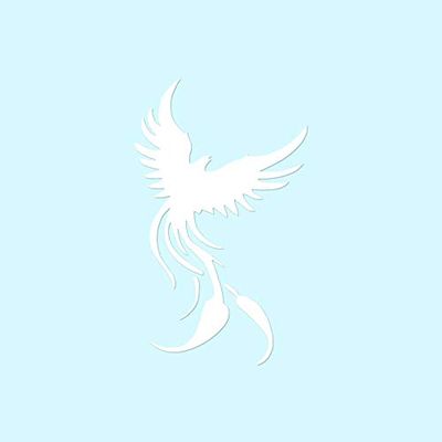 Phoenix Mythology - Vinyl Decal Sticker - 2.25" x 3.75" - White