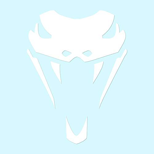 Snake Head Cobra Fangs - Vinyl Decal Sticker - 3.75" x 5" - White