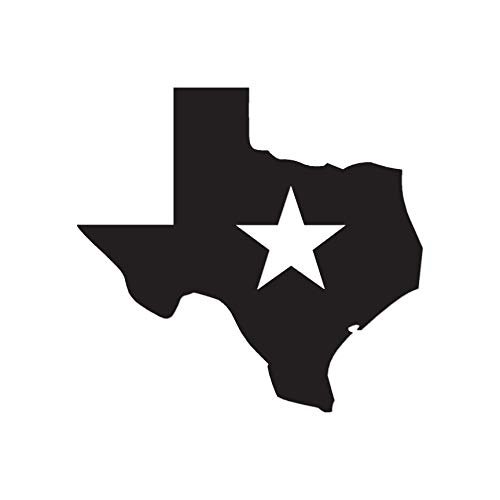 Texas Lonestar Star - Vinyl Decal Sticker - 4" x 3.75" - Black
