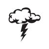 Storm Cloud Lightning Bolt - Vinyl Decal Sticker - 3.75" x 4" - Black view 1