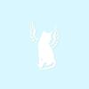 Angel Cat Memorial Wings - Vinyl Decal Sticker - 3.75" x 6.3" - White view 1