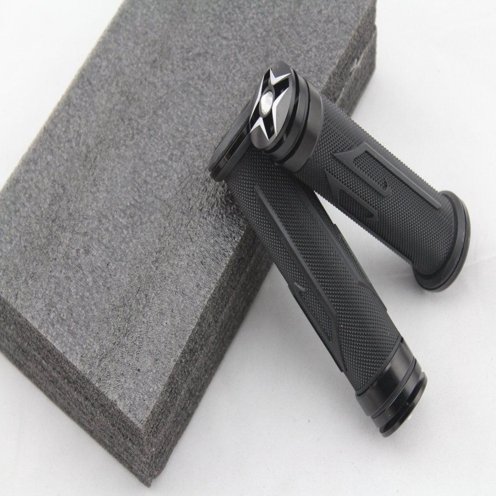 Black 2 X 7/8"(22mm) Motorcycle Universal CNC Aluminum & Soft Rubber Grips Handlebar Fit For Ducati 1098/S/Tricolor 2007-2008