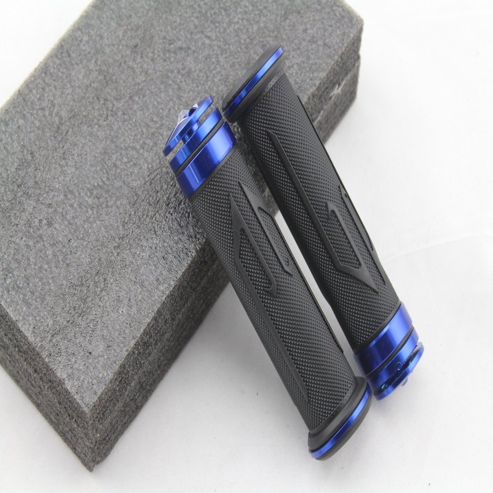 Blue 2 X 7/8"(22mm) Motorcycle Universal CNC Aluminum & Soft Rubber Grips Handlebar Fit For Ducati 1098/S/Tricolor 2007-2008