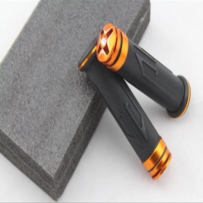 Orange 2 X 7/8"(22mm) Motorcycle Universal CNC Aluminum & Soft Rubber Grips Handlebar Fit For Ducati 1098/S/Tricolor 2007-2008