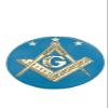Masonic [Master Mason 3 Steps 5 Point Stars] Alloy Sky Blue and Golden Color Auto Emblem 3" inches in Diameter view 2