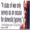 A State Of War Only Serves As An Excuse For Domestic Tyranny Anti-NWO Magnetic Bumper Sticker / Decal Magnet (3" X 10.5") view 1