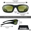 Bikershades Motorcycle Safety Sunglasses Yellow Night Riding Wrap Foam Padded Cushion Protection Wind Block Prevent Dry Eye Sport Sky Diving Cycling view 2