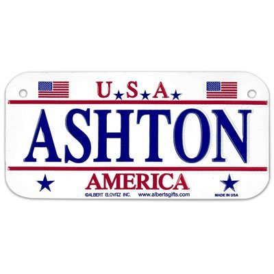 Gift House Ashton USA Bike Plate - Made in USA, 3x6 Embossed Aluminum