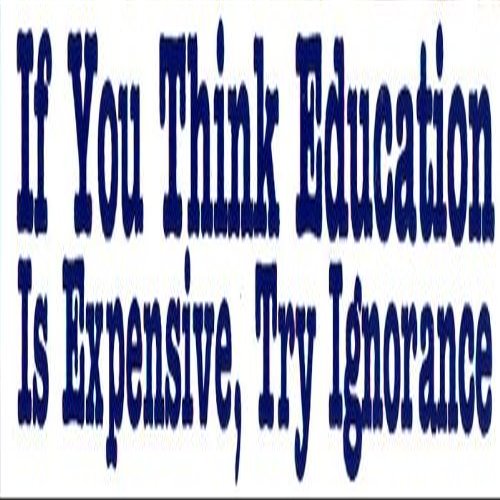 Peace Resource Project If You Think Education is Expensive, Try Ignorance - Small Magnetic Bumper Sticker/Decal Magnet (6.5" x 1.5")