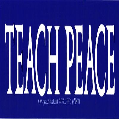Peace Resource Project Teach Peace Peace/Anti-war - Small Magnetic Bumper Sticker/Decal Magnet (8.25" x 1.75")