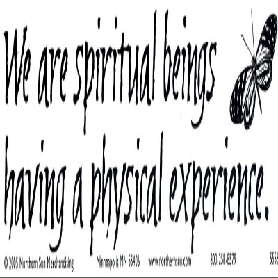 We are spiritual beings having a physical experience Spiritual Magnetic Bumper Sticker / Decal Magnet (11.5" X 3")