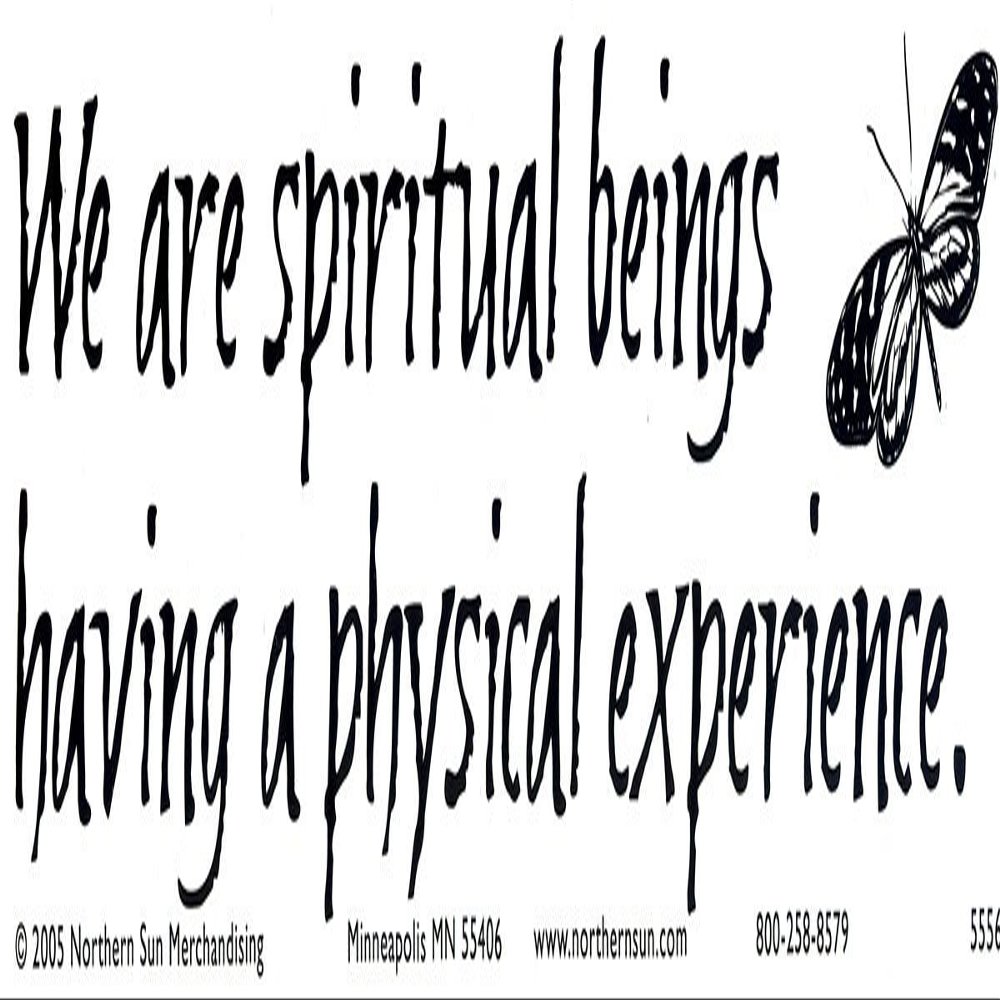 We are spiritual beings having a physical experience Spiritual Magnetic Bumper Sticker / Decal Magnet (11.5" X 3")