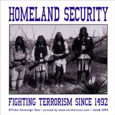 Northern Sun Homeland Security - Fighting Terrorism Since 1492 - Small Magnetic Bumper Sticker/Decal Magnet (3" X 3")