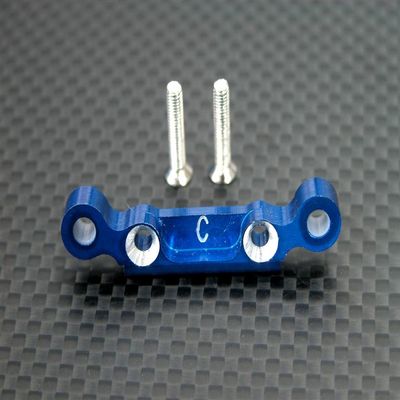 GPM For Kyosho Mini Inferno Upgrade Parts Aluminum Rear Arm Bulk (3 Deg) For Rear Gear Box With Screws - 1Pc Set Blue