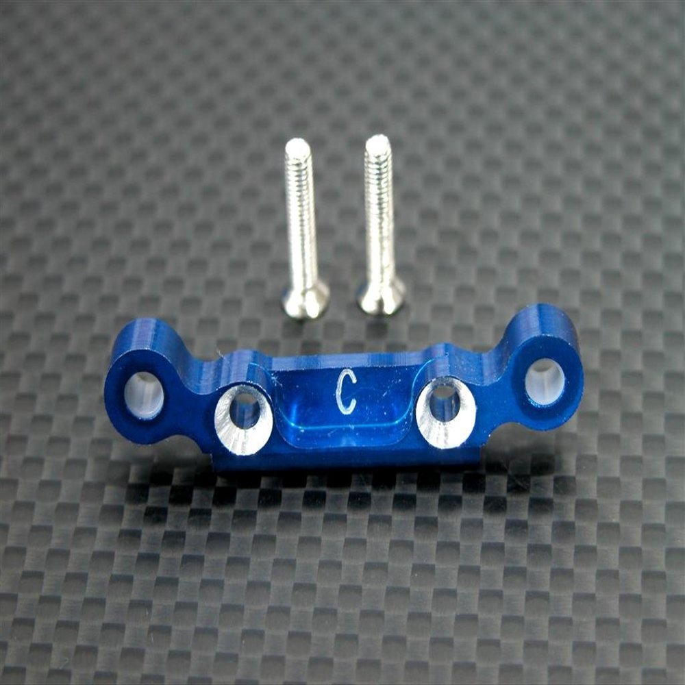 GPM For Kyosho Mini Inferno Upgrade Parts Aluminum Rear Arm Bulk (3 Deg) For Rear Gear Box With Screws - 1Pc Set Blue