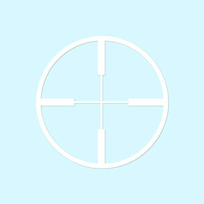 Decorative Decal - Crosshair Target 3.75" x 3.75" - White - Vinyl Sticker