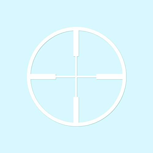 Decorative Decal - Crosshair Target 3.75" x 3.75" - White - Vinyl Sticker