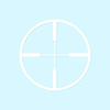 Decorative Decal - Crosshair Target 3.75" x 3.75" - White - Vinyl Sticker view 1