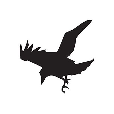 Decorative Decal - Crow Raven Jackdaw 3.75" x 3.75" - Black - Vinyl Sticker