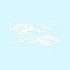 Decorative Decal - Pair of Eagle Head Flames 8" x 3.75" - White - Vinyl Sticker view 1