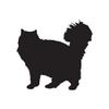 Decorative Decal - Fluffy Cat Kitten 4" x 3.75" - Black - Vinyl Sticker view 1