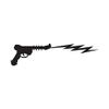 Raygun Alien - Vinyl Decal Sticker - 9" x 2.25" - Black view 1