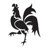 Tribal Rooster Chicken - Vinyl Decal Sticker - 3.75" x 5" - Black view 1