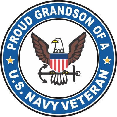 US Navy Veteran Proud Grandson 3.8 Inch Decal