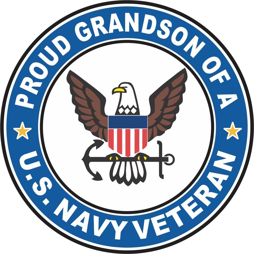US Navy Veteran Proud Grandson 3.8 Inch Decal