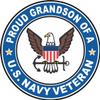 US Navy Veteran Proud Grandson 3.8 Inch Decal view 1
