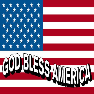 American Flag, God Bless America, Patriotic, Christian, Faith Flag, Decal Sticker Placard Label 7" H X 11.75" W