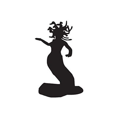 Medusa Fantasy Snake Naga - Vinyl Decal Sticker - 2.35" x 3.75" - Black