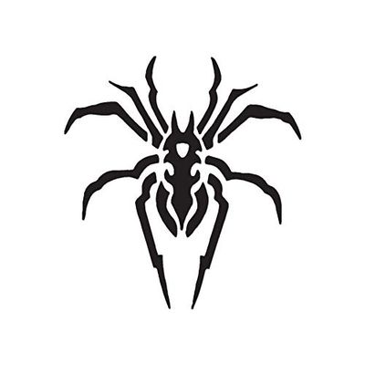 Tribal Spider Art - Vinyl Decal Sticker - 3.75" x 4" - Black