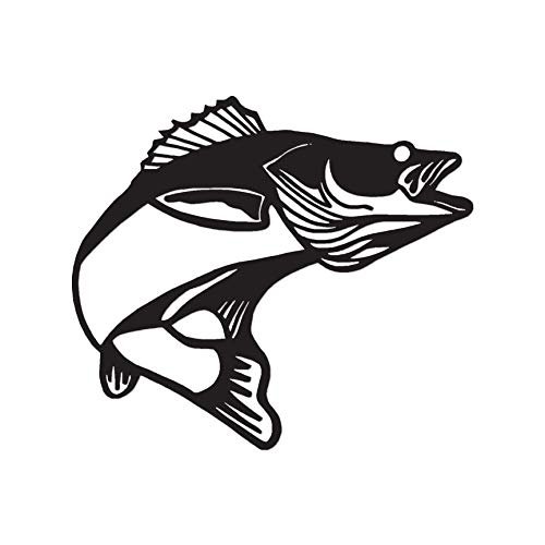 Walleye Fish Bass - Vinyl Decal Sticker - 4.25" x 3.75" - Black