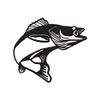 Walleye Fish Bass - Vinyl Decal Sticker - 4.25" x 3.75" - Black view 1