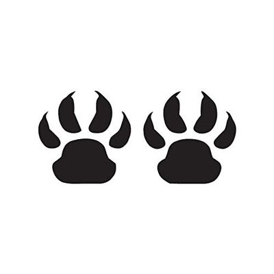 Wolf Dog Paw Prints - Vinyl Decal Sticker - 8" x 3.75" - Black