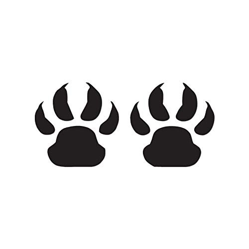 Wolf Dog Paw Prints - Vinyl Decal Sticker - 8" x 3.75" - Black