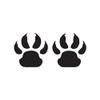 Wolf Dog Paw Prints - Vinyl Decal Sticker - 8" x 3.75" - Black view 1