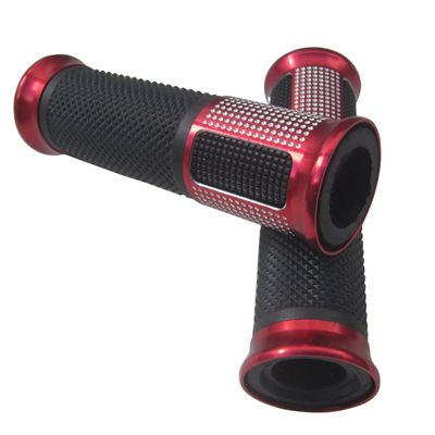 MotorToGo MOTORCYCLE 7/8" 22mm Red ALUMINUM HANDLE BAR RUBBER GEL HAND GRIPS GRIP Compatible for Honda XR50R
