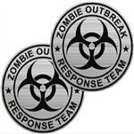 2 - 4" Silver Zombie Outbreak Response Team Sticker