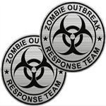 2 - 4" Silver Zombie Outbreak Response Team Sticker