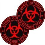 2 - 3" Zombie Outbreak Response Team Sticker Decal Red/Black