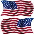2 - 8" American Waving Flag Sticker RH LH