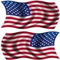 2 - 8" American Waving Flag Sticker RH LH