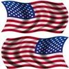 2 - 8" American Waving Flag Sticker RH LH view 1