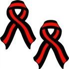 2 - 3" Thin Red Line Ribbon Decal Set Firefighter Memorial Sticker