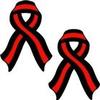 2 - 3" Thin Red Line Ribbon Decal Set Firefighter Memorial Sticker view 1