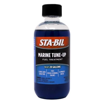 STA-BIL Marine Tune-Up Fuel Treatment Cleans Carburetors and Injectors Fixes Rough Running Engines Eliminates Water Treats up to 20 Gallons 8 oz. (22313), Blue, 8oz