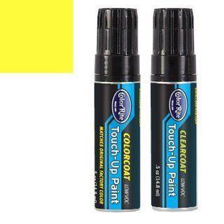 ColorRite Half-Ounce Jar for Audi A4 Automotive Touch-up Paint - Brilliant Yellow LY1B/F2 - Color+Clearcoat Package